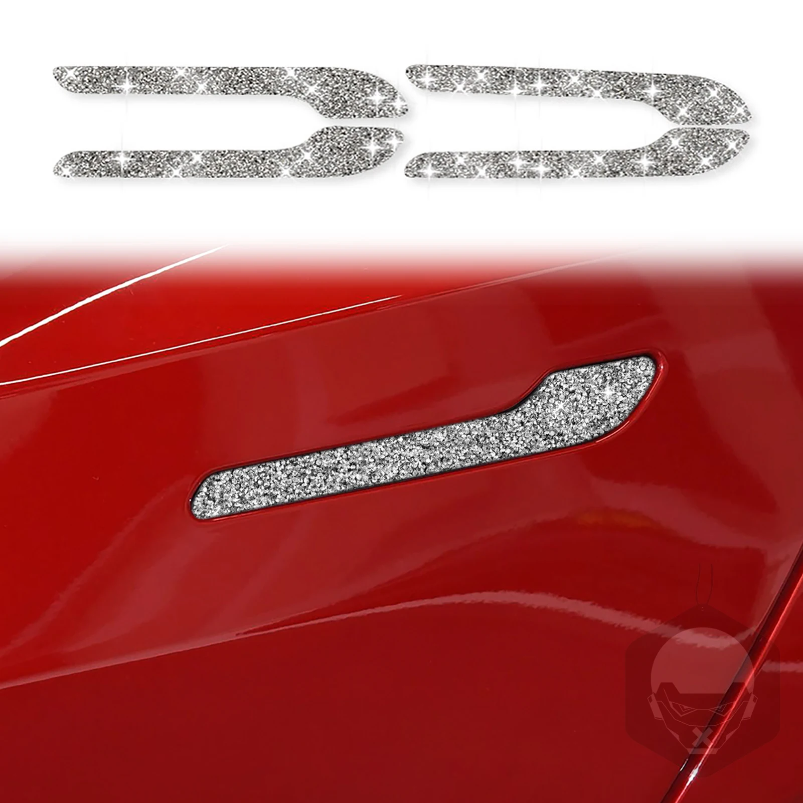 Autoaufkleber für Tesla Model 3 2017-2022 Diamant-Kohlefaser Außentürgriffabdeckung Auto-Zubehör Außenverkleidung