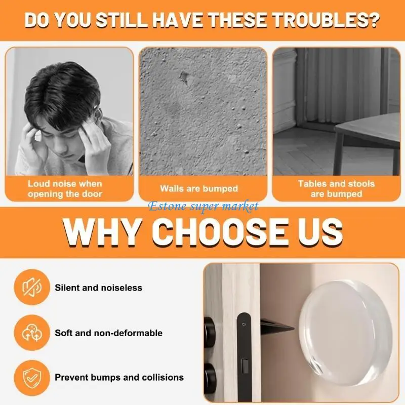 090B 2 مجموعة سدادات حماية لاصقة لمقبض الباب الشفاف #3