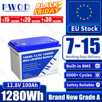 BCI Group 24 PWOD LiFePO4 Battery Pack 100AH 12V Lithium Iron Phosphate Cell for RV,Trolling Motor,Marine,Yacht,Camping