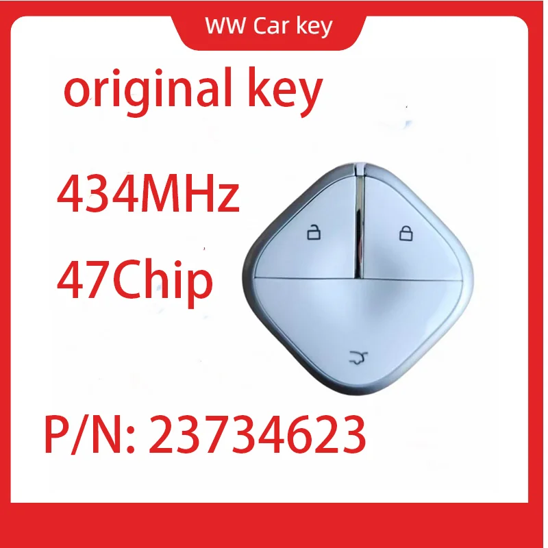 

Оригинальный интеллектуальный ключ дистанционного управления, 3 кнопки, 434 МГц, 47 чипов с логотипом03H30G111, арт.: 23734623 для Wuling Air EV Bingo