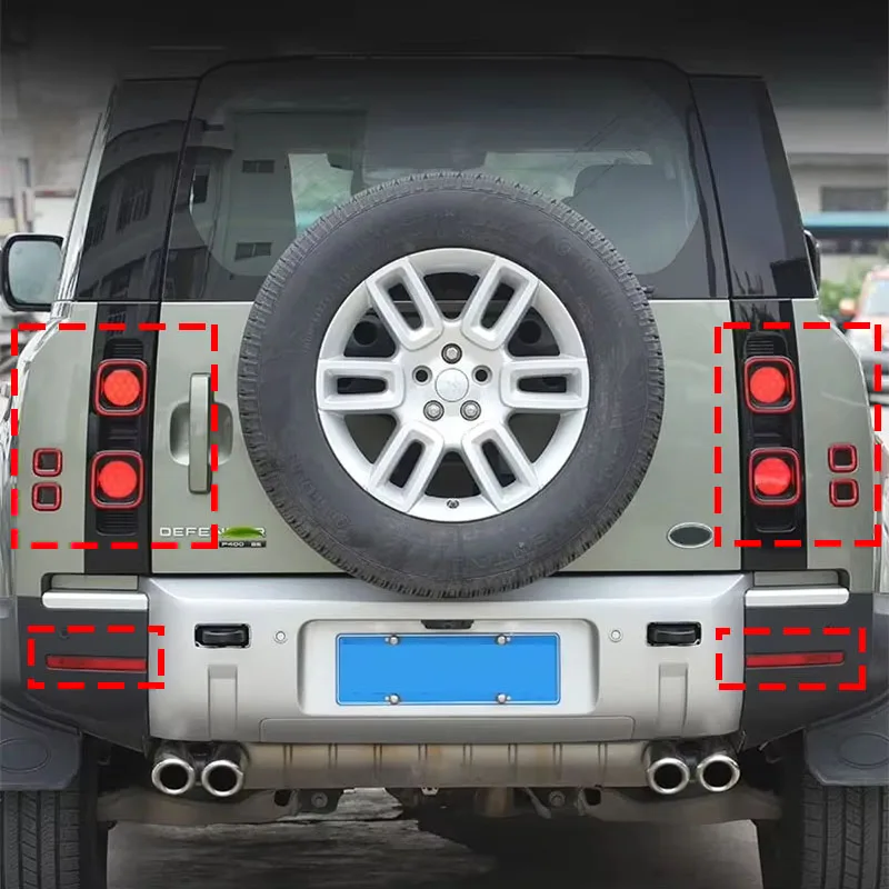 For Land Rover Defender 90 110 2020 2021 2022 2023 2024 2025 Car Tail Light Covers Smoked Lamp Rear Protection Car Accessories