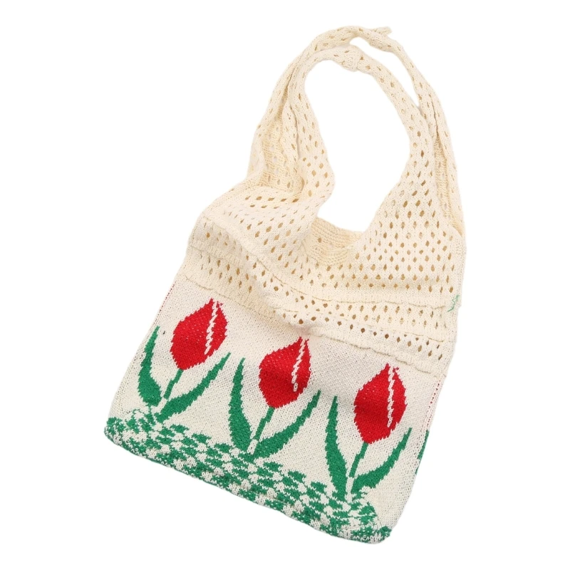 Stylish Knitted Tote Bag Fashionable Shoulder Bags for Women Braid Handbag with Artistic Charm