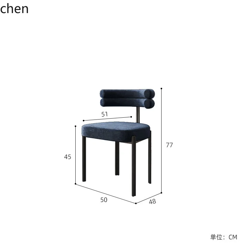 CZ Italian Minimalist Dining Chair Metal Modern Style Semi-Circular Backrest Creative Leisure Chair
