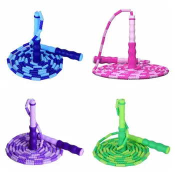 Anti-Skid atlama ipi bölümlenmiş ayarlanabilir profesyonel atlama ipi erkek kız yumuşak boncuk ev spor Crossfit spor atlama ipi