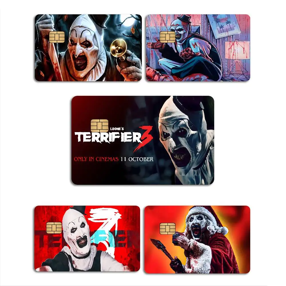 T-Terrifier 3 Horror Clown Movie Anime Spend or Save Funny Ultra Thin No Fade Sticker Skin Cover Film for Debit Credit Card