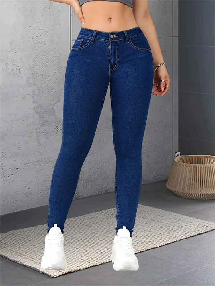 Jean Skinny Taille Haute Showstoppers - Bleu Délavé Extensible - Taille 6 à 14 UK