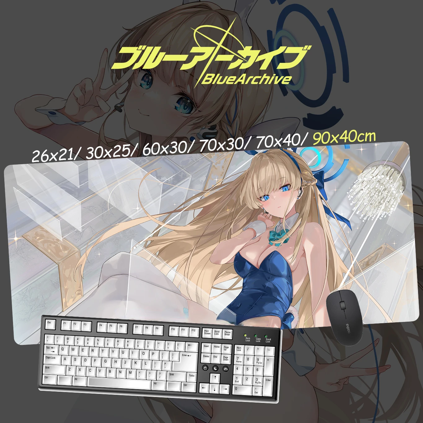 

Anime Custom Design XXL Mouse Pad Asuma Toki Hayase Yuuka Blue Archive Sexy Girl DIY Large Desk Mat Computer Gaming Accessories