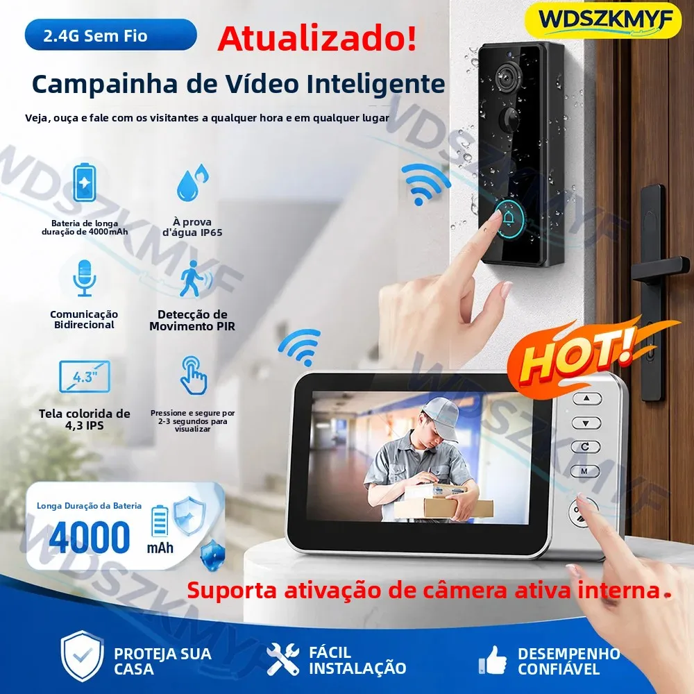 motion-detectio-wireless-doorbell-camera-43in-ips-screen-waterproof-intercom-doorbell-night-vision-smart-home-security-video