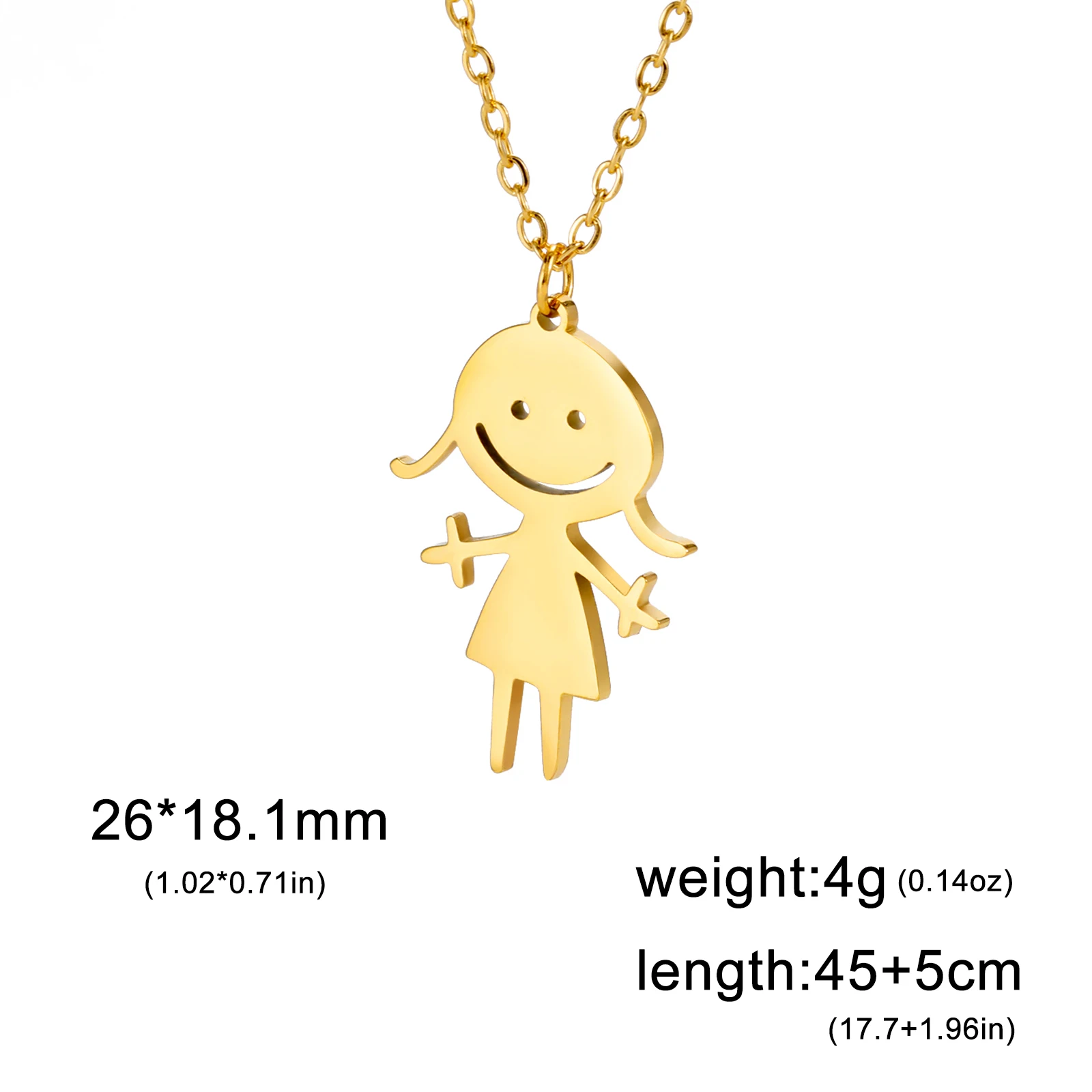 Dreamtimes Kids Girl Stainless Steel Necklace Fashion Family Mom Love Childern Pendant Jewelry Halloween Gift