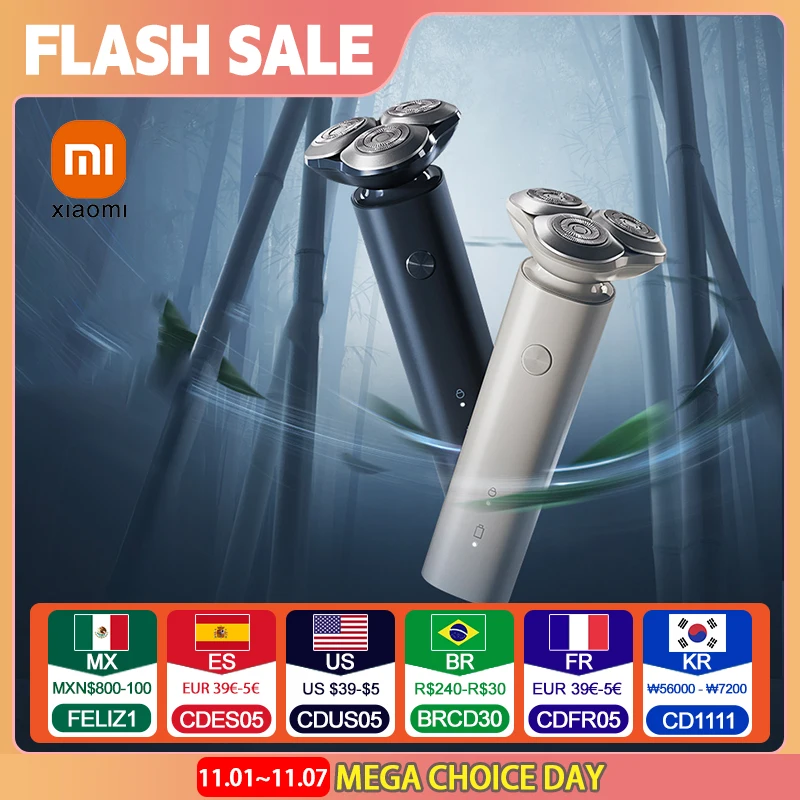 샤오미 미지아 전기 면도기, 향상된 면도기, 방수 건식 습식 면도기, 수염 트리머, S101