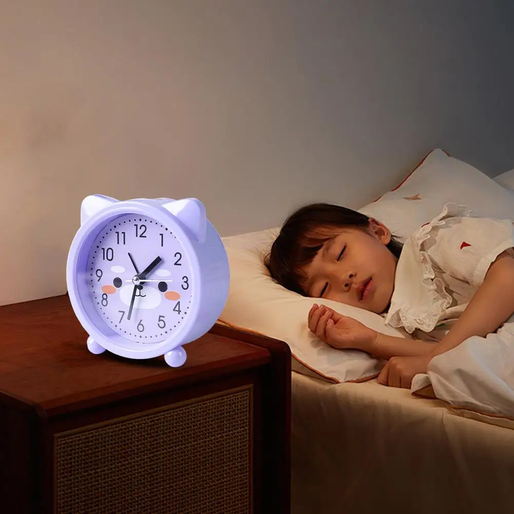 Alarm Clock Cute Cartoon Cat Silent Movement Battery Powered Portable Alarm Clock Bedroom Decoration