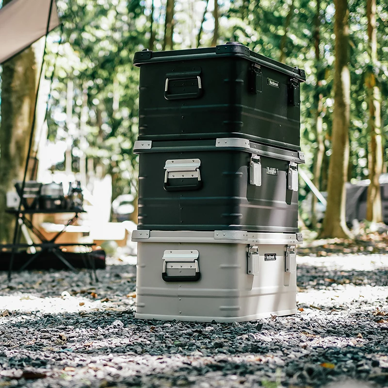 50L Aluminum Camping Storage Box Green Advanced Technology Good Price Multifunctional Outdoor Foldable Storage