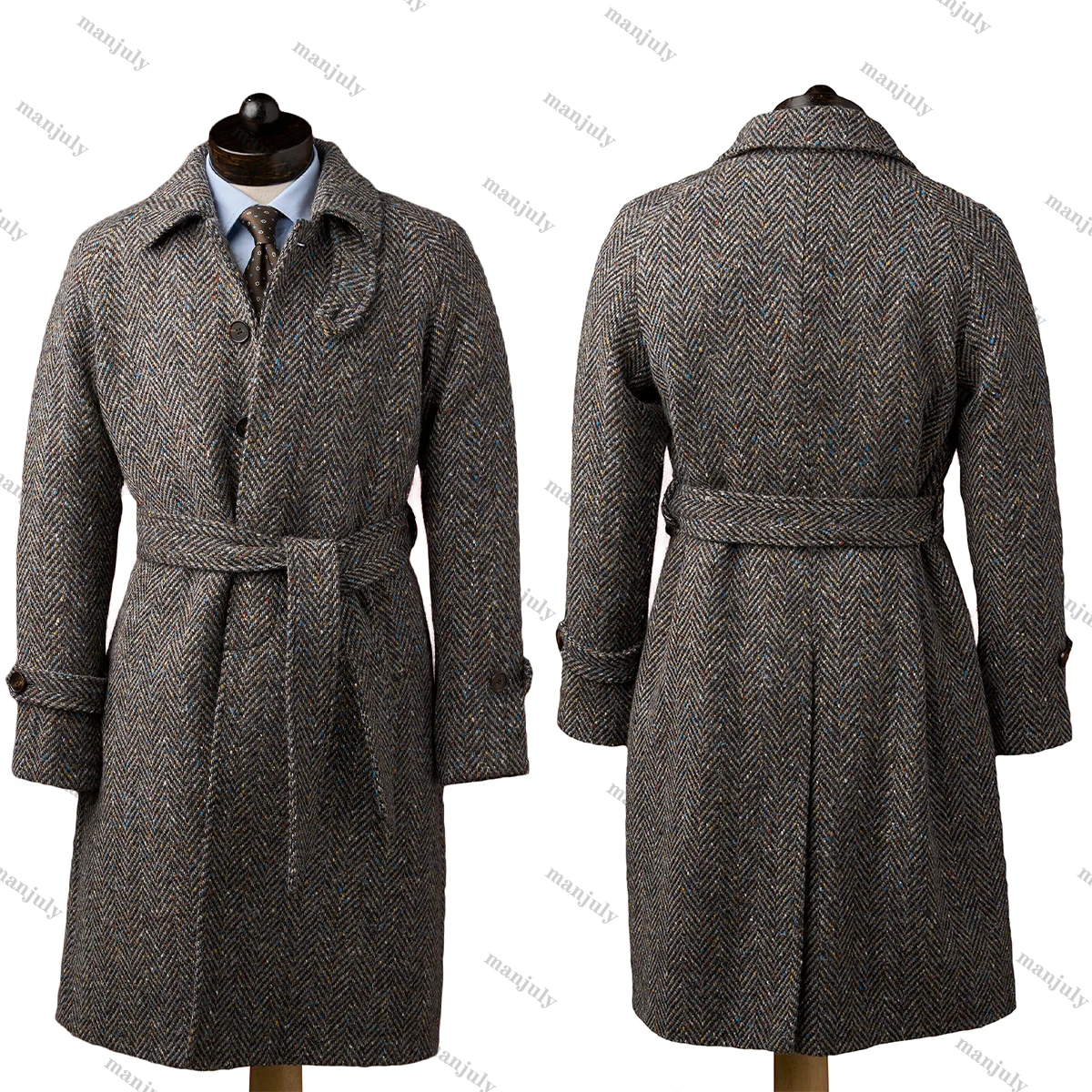 

Classic Winter England Style Woolen Overcoat Men Thick Custom Made Double Breasted Pocket Coat Casual Warm Coat