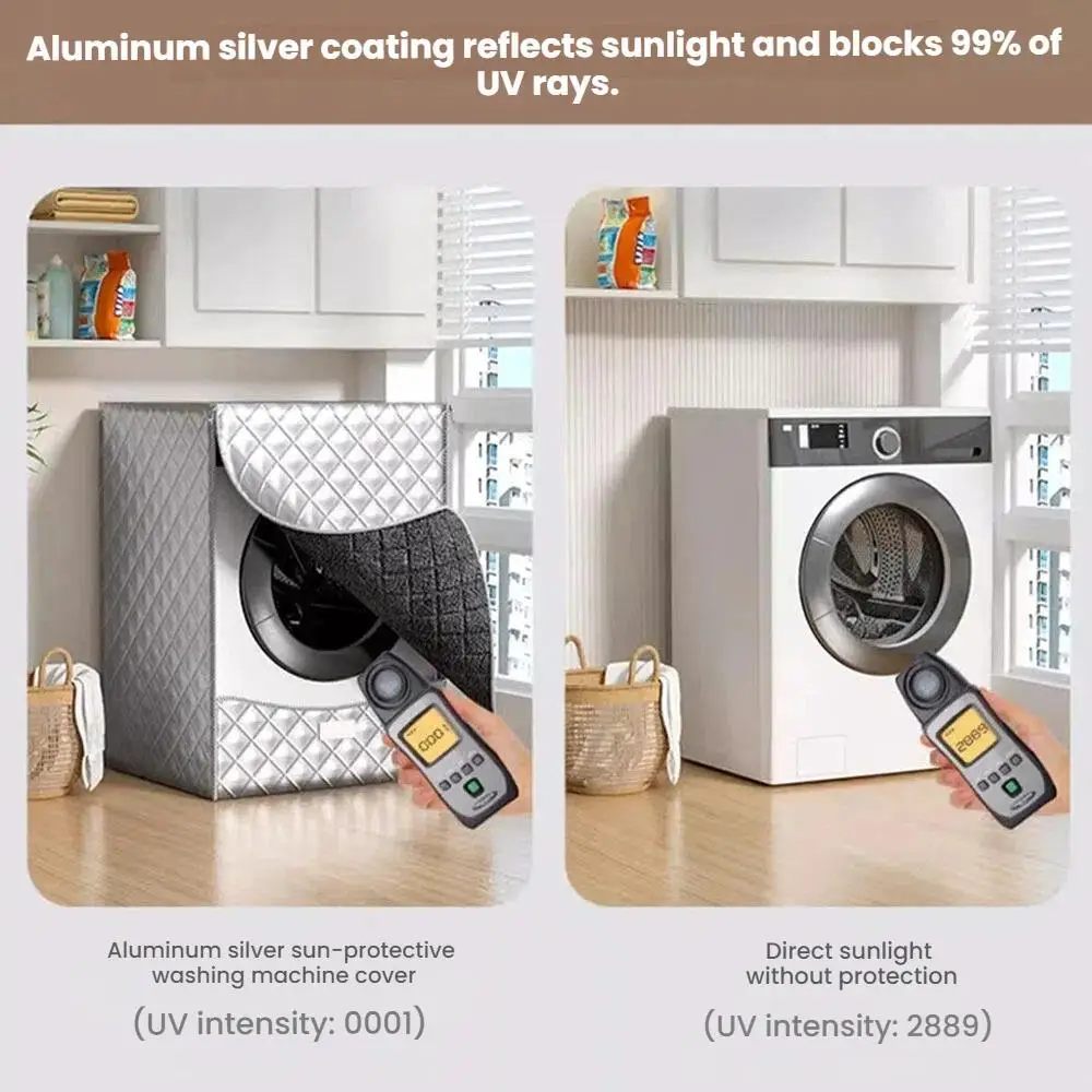 

Flannel Washing Machine Cover For Front Load Washer Dryer Dust Cover With Precise Openings Sunscreen Waterproof Dust Cover