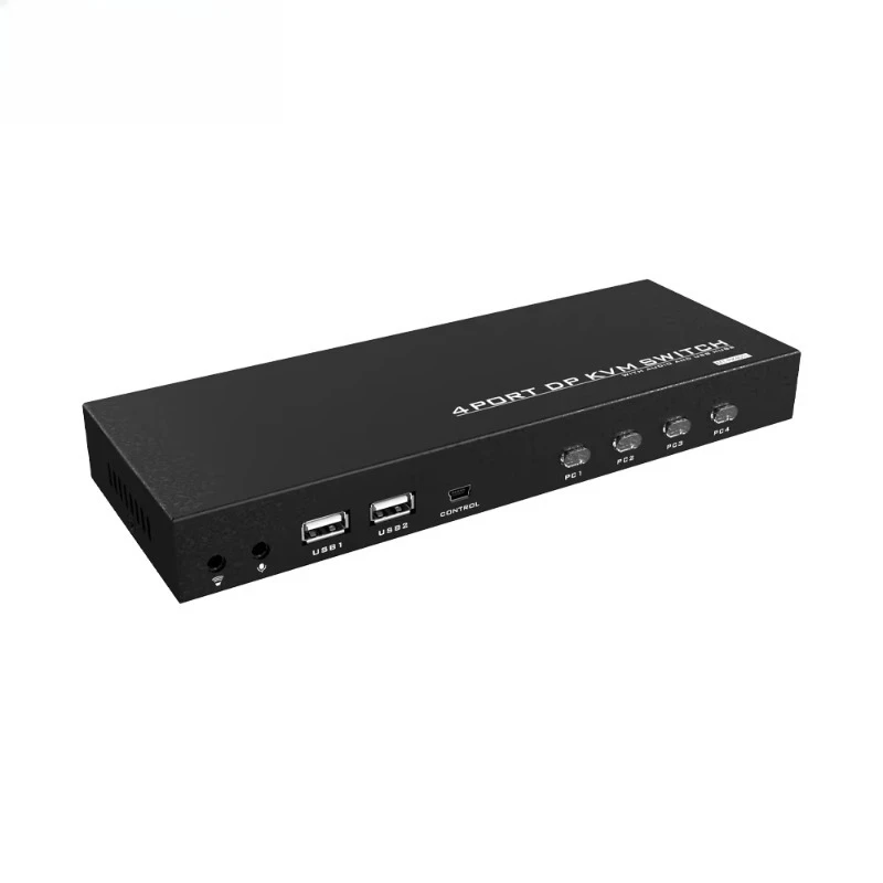 4 Port KVM Switcher 4K 60Hz DP with 3.5mm Audio/Mic Metal Shell  MGL-PK401L