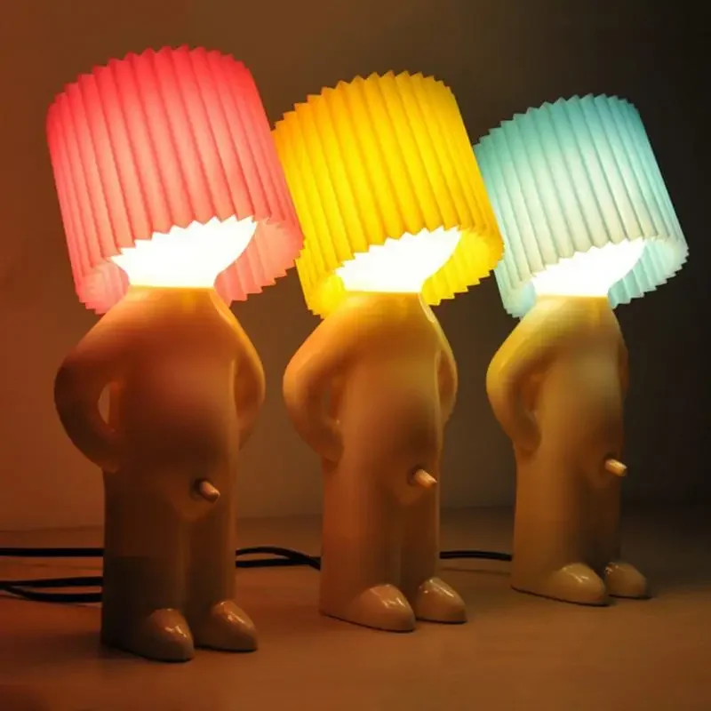 Mr.P a little shy man creative lamp Naughty boy small night lights Candy color Naughty boy night light home decoration nice gift