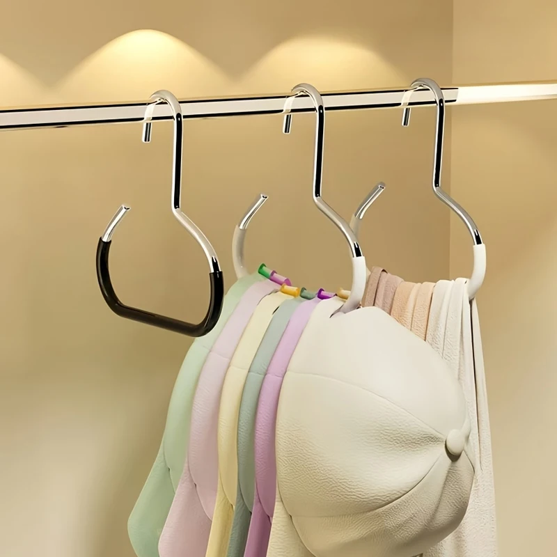 5pcs Circle Ring Hat Hanger Non-marking Non-slip Hat Storage Hook Closet Bedroom Saving Space Scarf Towel Tie Hanging Rack