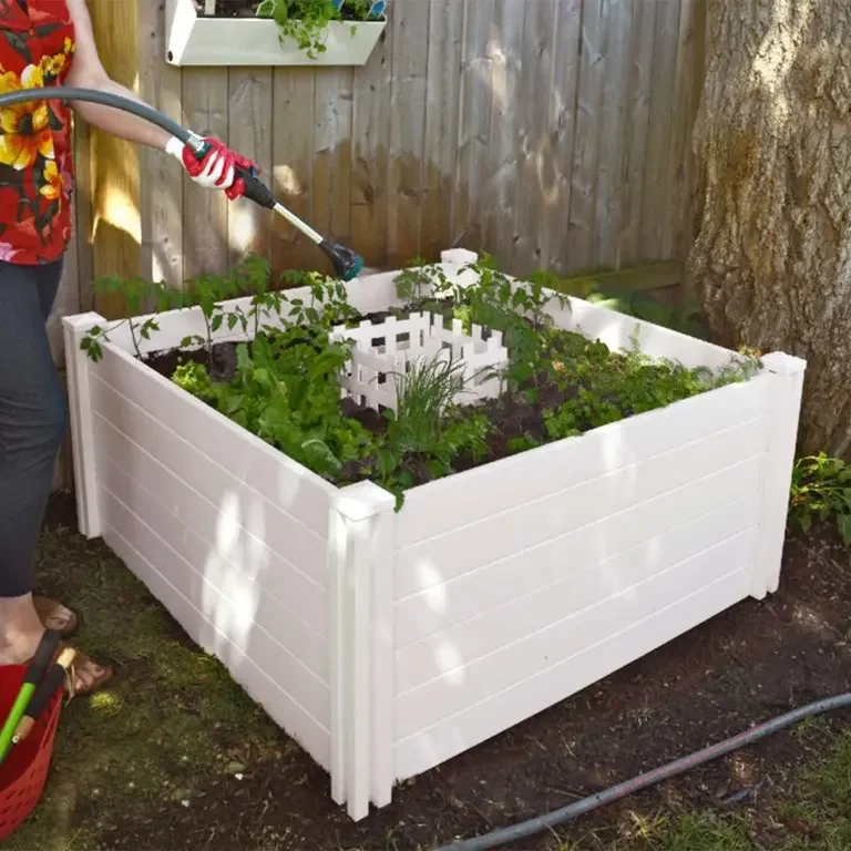 No-fade Multifunctional Plastic PVC Flower Spacer Garden Box Bed ,Multi-grid Stepped Vegetable Planting Container