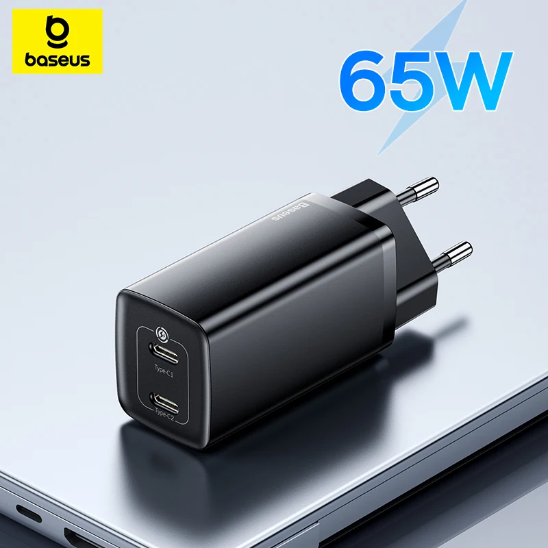 Baseus 65W GaN Charger Quick Charge 4.0 Type C PD Charger USB Charger for iPhone Samsung Xiaomi Fast Charger For Laptop