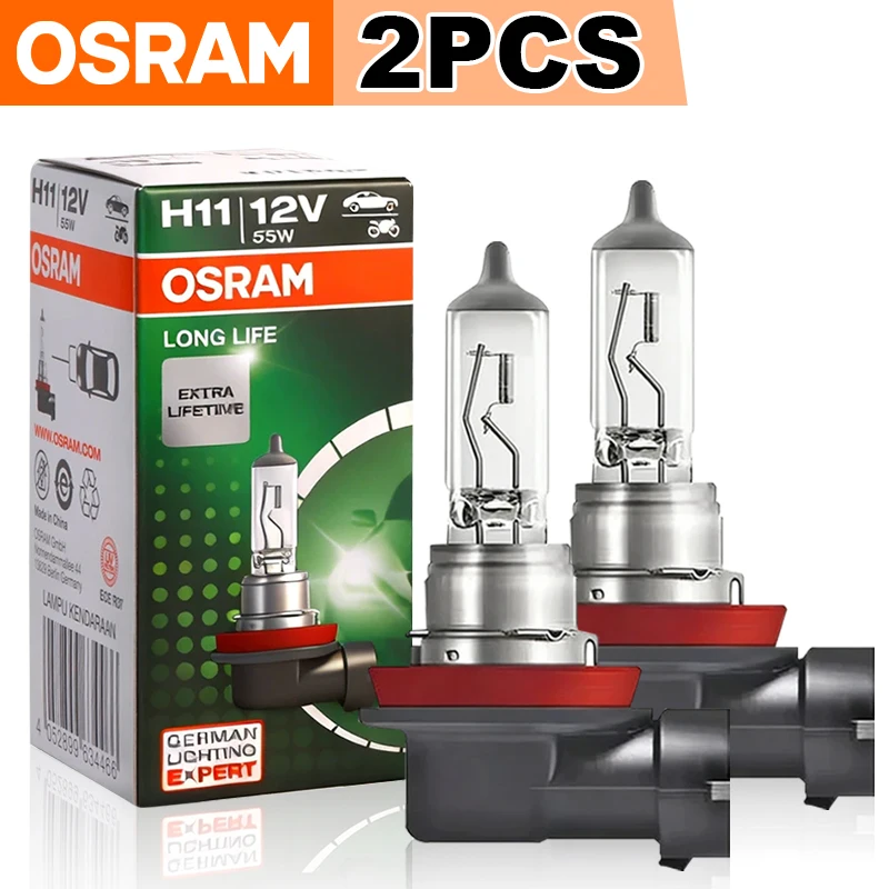 OSRAM H11 12V 55W 64211 PGJ19-2 Original 9005 HB3 9006 HB4 9012 Car Halogen Headlight Auto Bulb 3200 Lamp OEM Made In Germany
