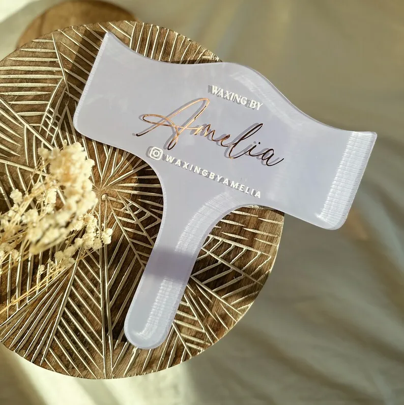 Custom Curved Acrylic Tech Photo Prop Handheld Branded Selfie Sign Esthetician Social‑Media Marketing Prop for Beauty Studio view 2