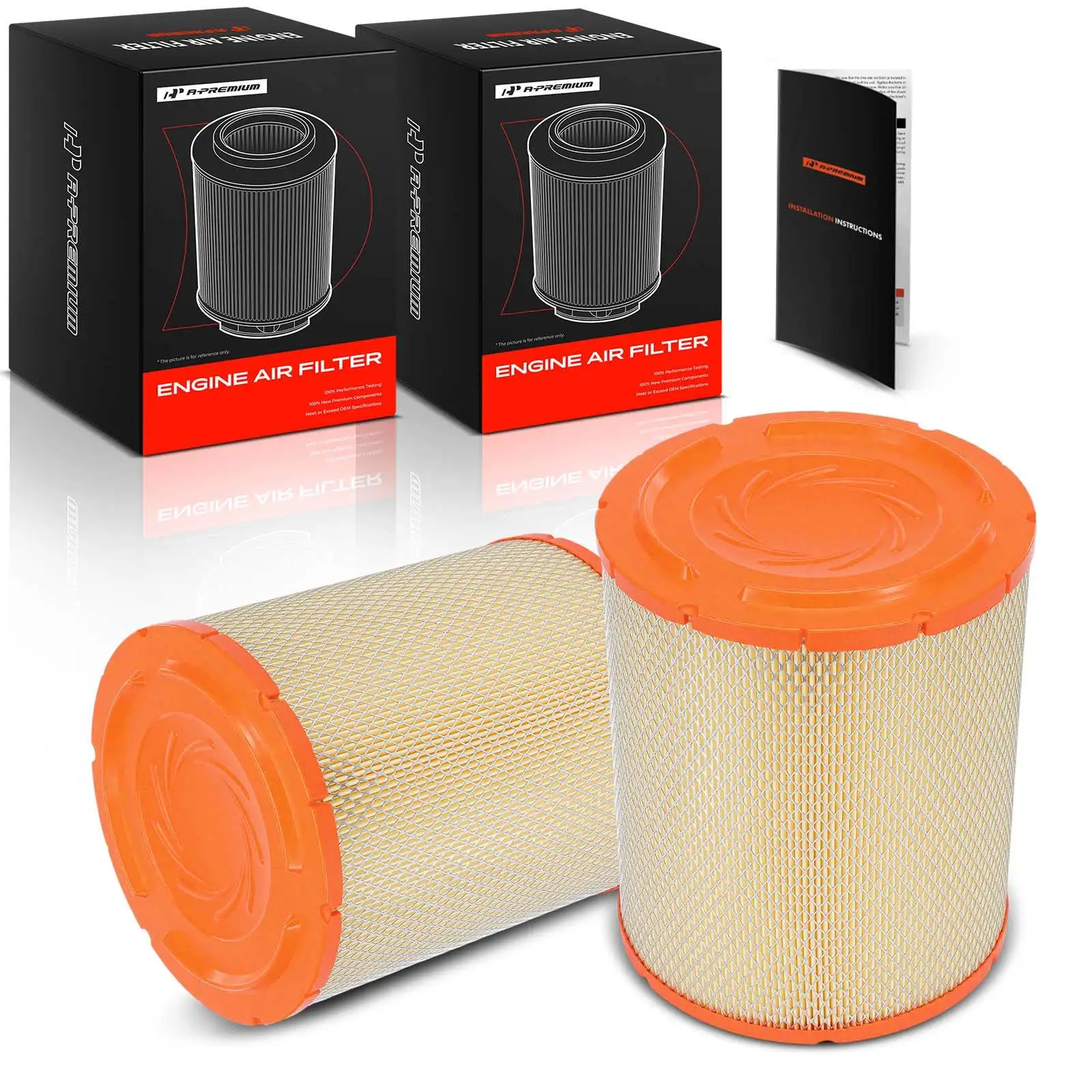 A-Premium 2pcs Engine Air Filter for Isuzu NPR 2005-2018 NQR NRR NPR-HD 2005-2022 Reach 2011-2015 NPR-XD 2015-2019