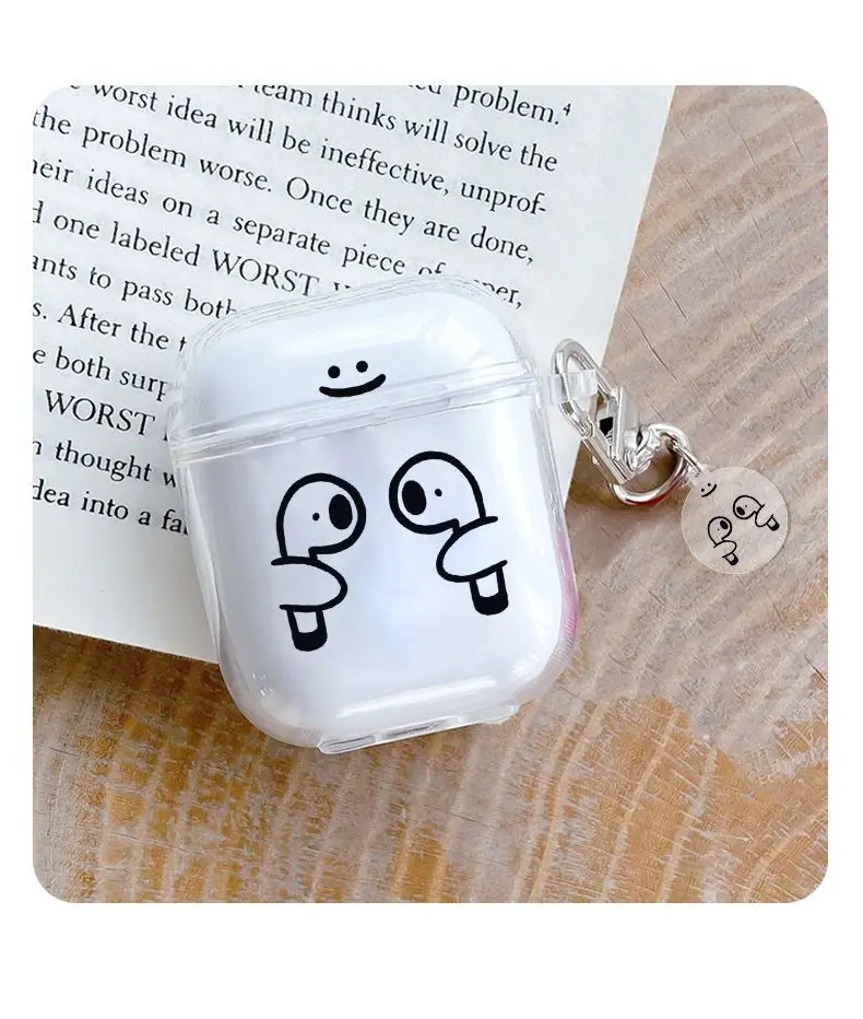 سماعات مرحة في اليد غلاف سماعات أذن شفاف لأجهزة Airpods Pro 3 غطاء لاسلكي صندوق شحن بلوتوث لأجهزة Airpod 2 1 حافظة مفاتيح