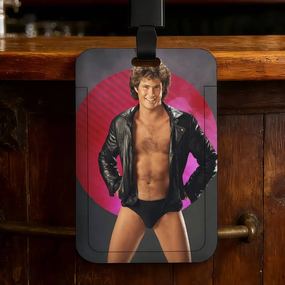Schauspieler D-David Hasselhoff Arbeits-Lanyard mit Ausweishalter, Mitarbeiterausweis- und Büro-Arbeitserlaubnis-Etui