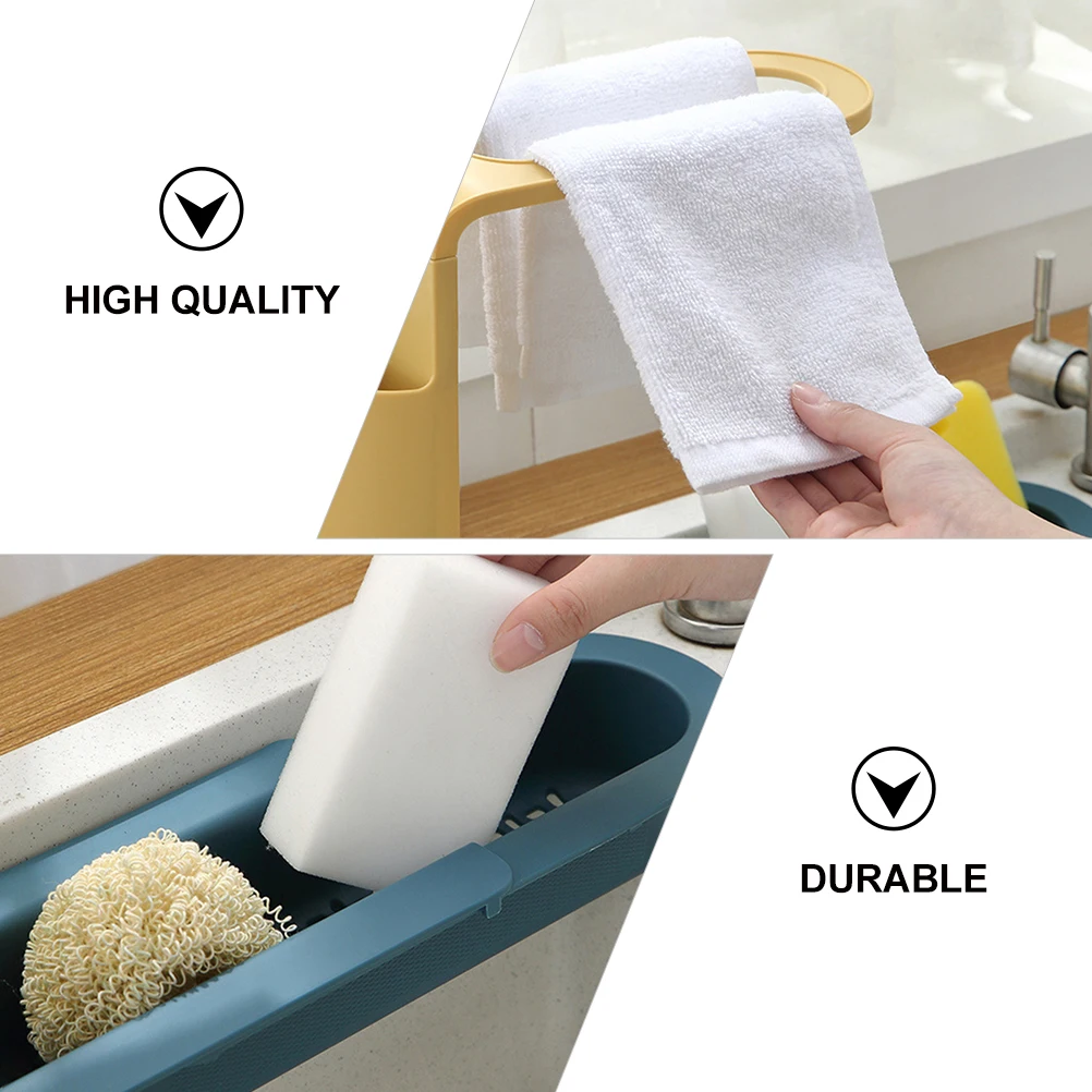 

1pc Telescopic Sink Retractable Drain Rack Plastic Soap Holder Kitchen Telescopic Drainer Storage Rack for Home Hotel Use