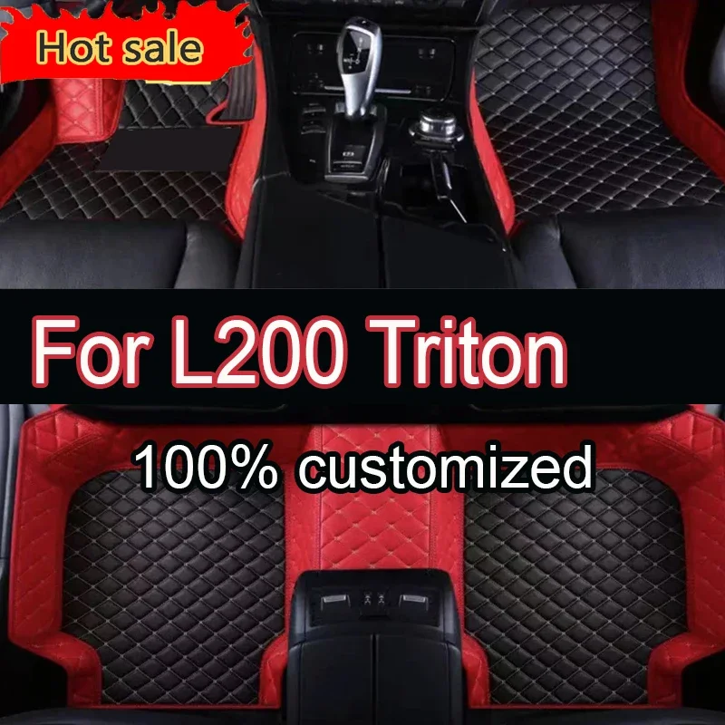 

Thickening Custom Made Leather Car Floor Mats For Mitsubishi L200 Triton 2016 2017 2018 2019 2020 2021 Carpets Rugs Foot Pads Ac