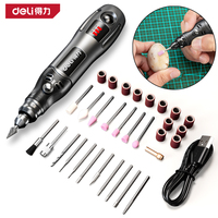 DELI Mini Electric Drill USB Wireless Mini Handheld Drill Rotary Tool Woodworking Engraving Pen Tools for Jewelry Metal Glass