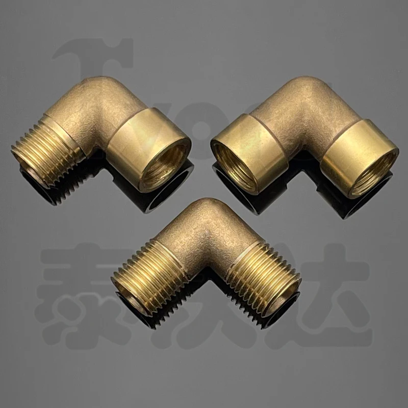 1/8 "1/4" 3/8 "1/2" 3/4 "1" fêmea x rosca macho 90 graus cotovelo de bronze encaixe de tubulação conector acoplador para água combustível adaptador de cobre