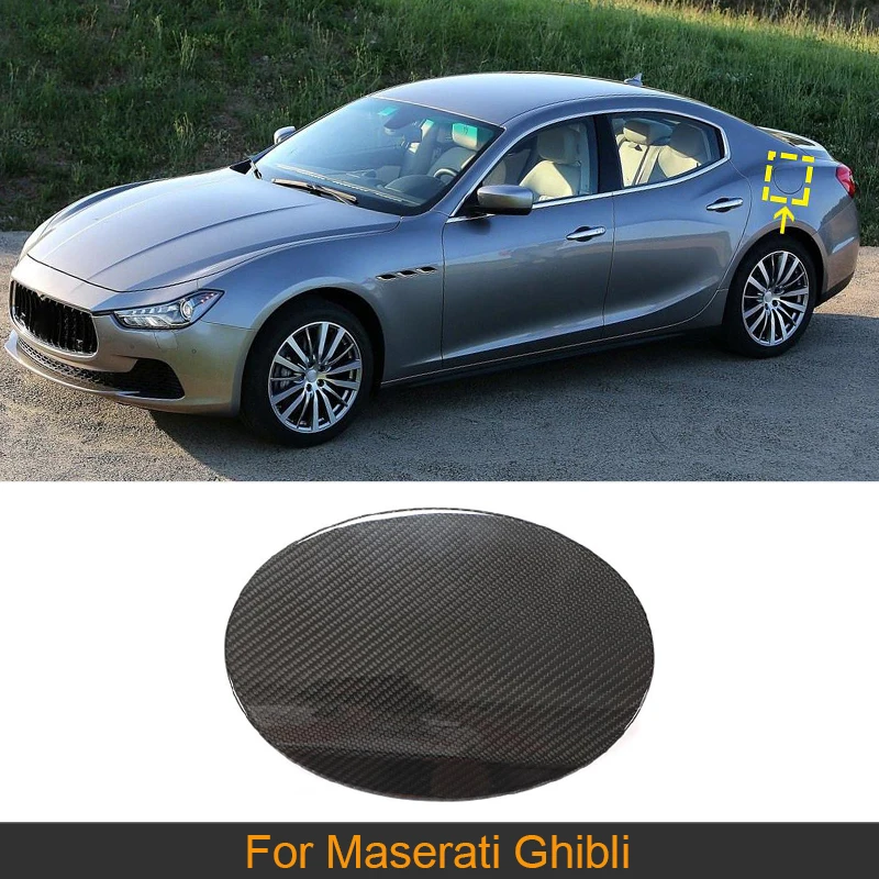 Carbon Fiber Fuel Oil Tank Cap Sticker Protector For Maserati Ghibli 2014 - 2018 Car Oil Tank Cover Cap Trim