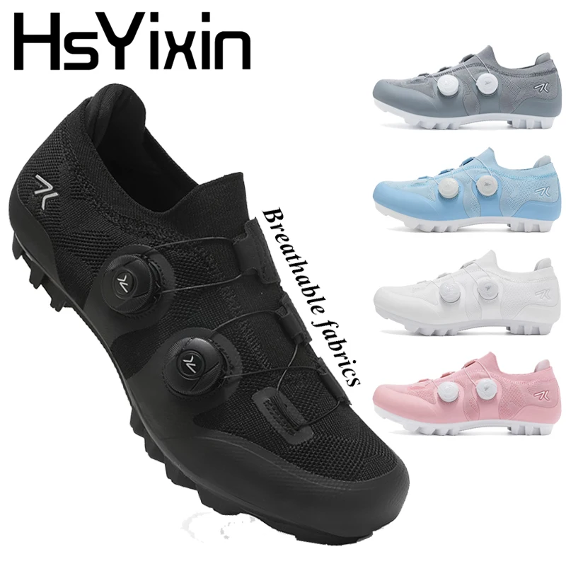 

cycling shoes mtb unisex HsYixin self-locking mountain bike shoes breathable non-slip rubber flat shoes bicycle training shoes