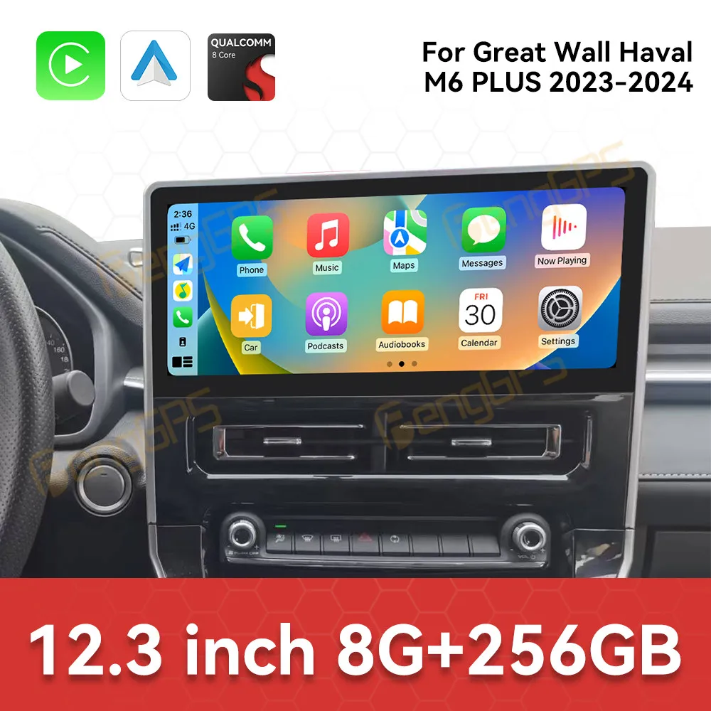

Android auto 12.3 Inch Car GPS Navigation For Great Wall Haval M6 PLUS 2023-2024 Ultra-thin HD Screen Multimedia Player radio