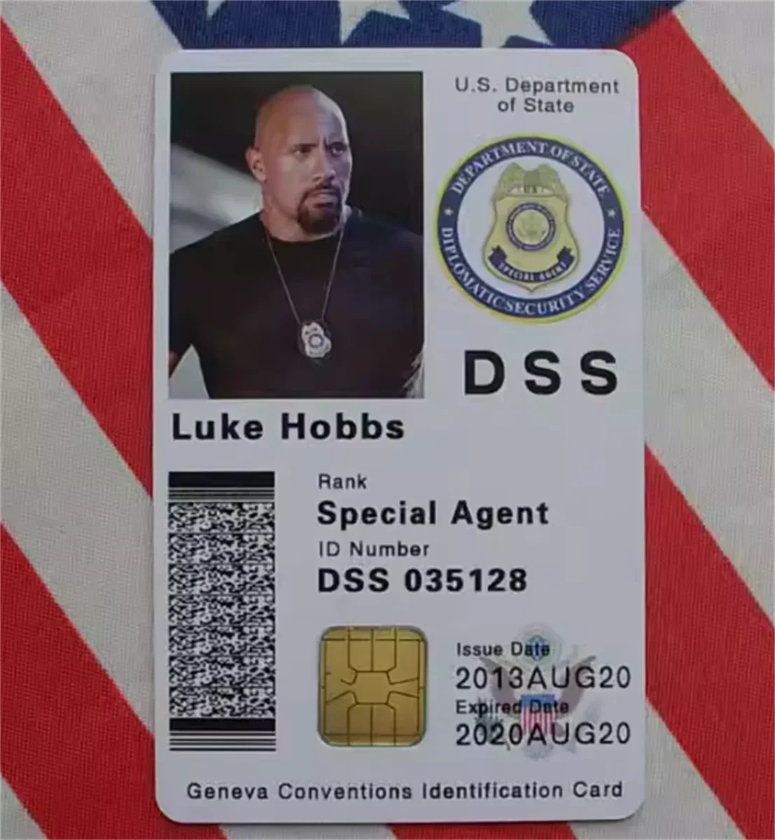 

Customized DSS Foreign Affairs Bureau COS Identity Film and Television Prop Chip Card for American TV Series