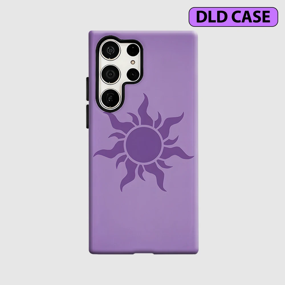 Purple Sun Emblem Phone Case for Samsung Galaxy S26 S25 Ultra S24 S23 Ultra Plus Shockproof Double Layer Tough Back Cover