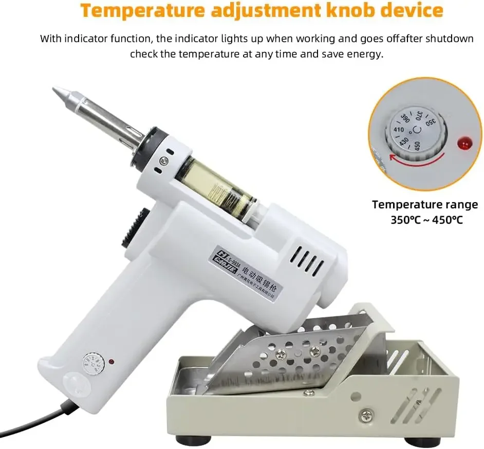 Desoldering Gun S-998P Powerful 100W Electric Vacuum Solder Sucker Lead-free solder Vacuum Suction Tin Gun Double Air Pump