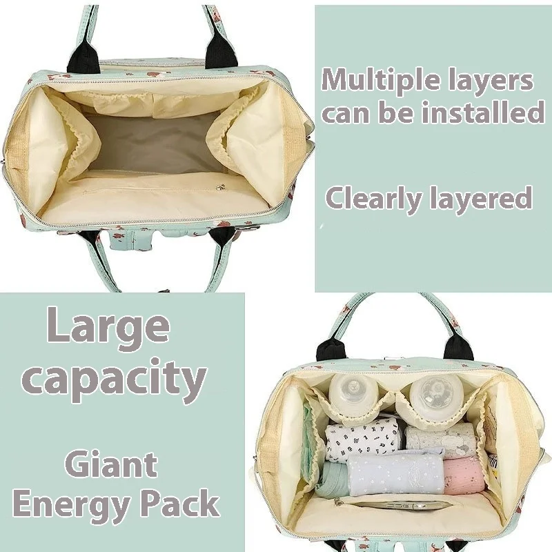 New Large-capacity Mommy Bag Baby Going Out Diaper Milk Powder Mother and Baby Bag Multi-functional Portable Backpack