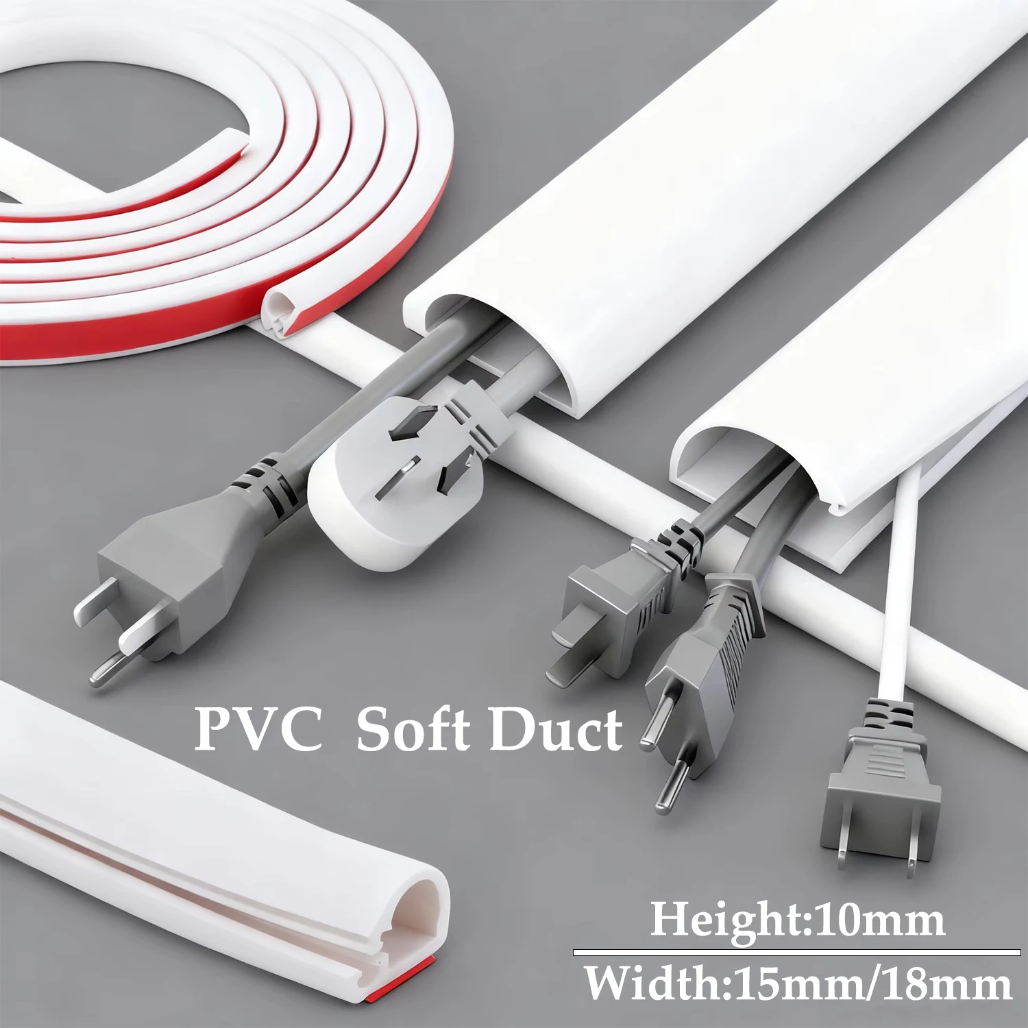 

1PC 1m Cord Management Channel,Invisible Decorative Wire Cover, Anti-Step Protector, Adhesive Cable Raceway ﻿
