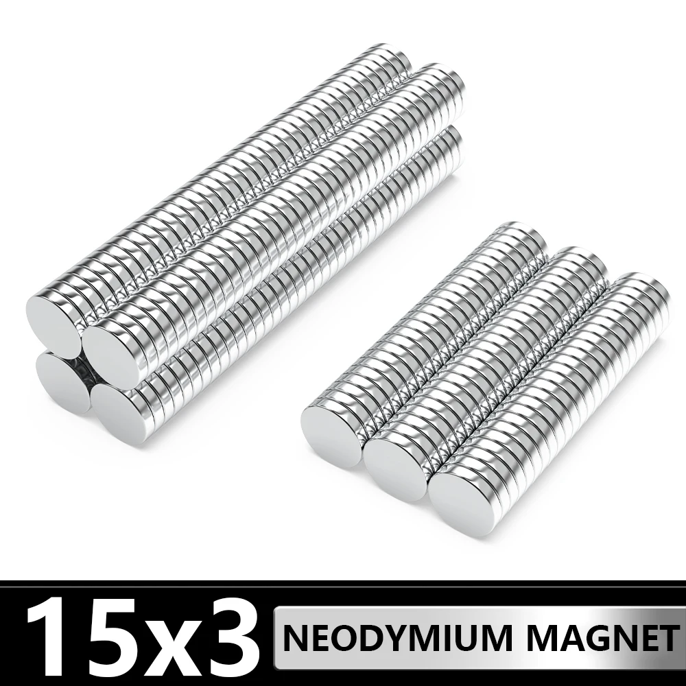 

2~300 Pcs Small Round Magnet 15x3 Permanent NdFeB Super Strong Powerful Magnetic imans N35 15mm x 3mm Neodymium Magnets