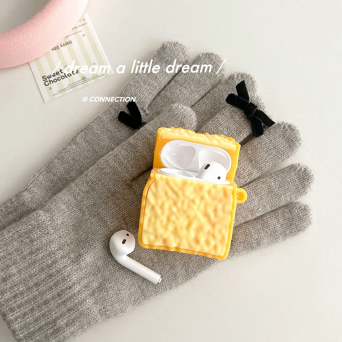 Cartoon Cute Cute toast-shaped   Silicone Earphone Case For Airpods 3 2 1 Pro  Wireless Headphones Cover Soft Cases funda