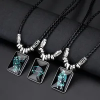 2024 Personalized Pendant Necklace Galaxy Constellation Design 12 Zodiac Sign Horoscope Astrology Necklace For Women Men Resin J