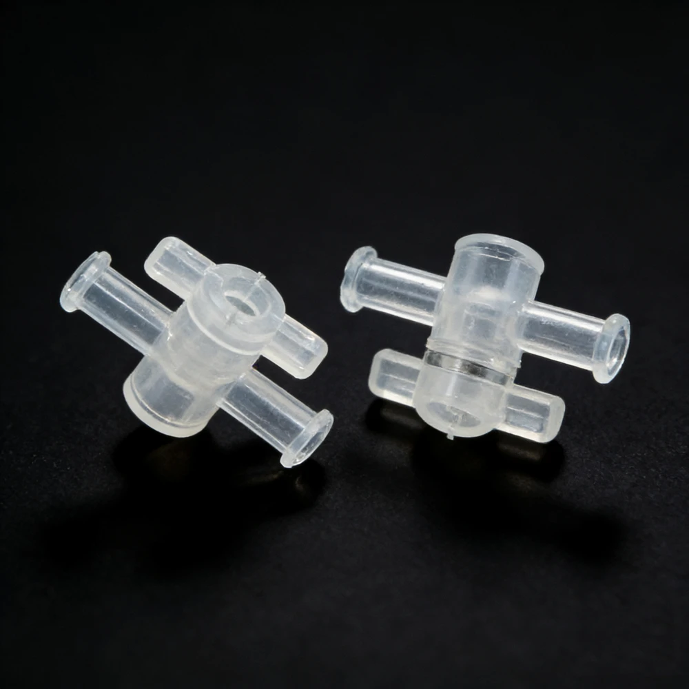 5PCS Double Female Plastic Two-Way Stopcock Valve Laboratory Equipment Plastic Double Tee Connector for Fluids
