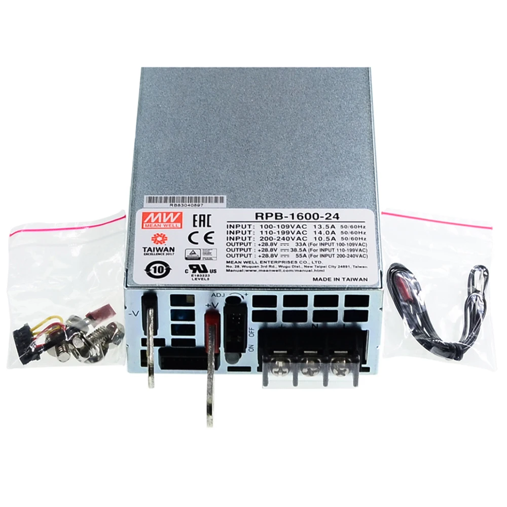 (MEANWELL) RPB-1600 -12/24/48 فولت شاحن بطارية ذكي أحادي الإخراج مزود الطاقة مع بروتوكول PMBus
