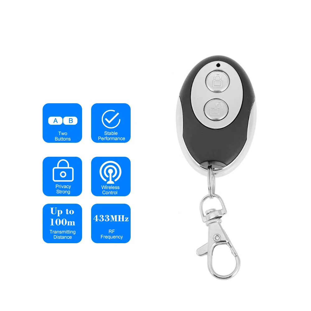 

433MHz Automatic Cloning Remote Control Copy Duplicator Copying Transmitter 2 Buttons Touch for Garage Gate