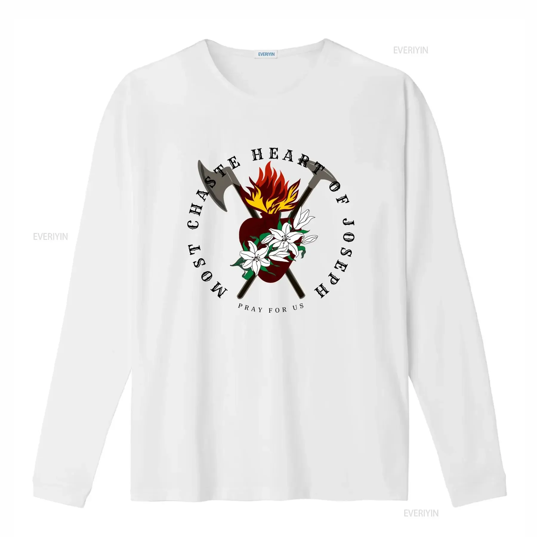 Most Chaste Heart of Joseph T shirt for Men Saint Joseph's pure and Catholic UNISEX vintage Washed Stretched Comfortable