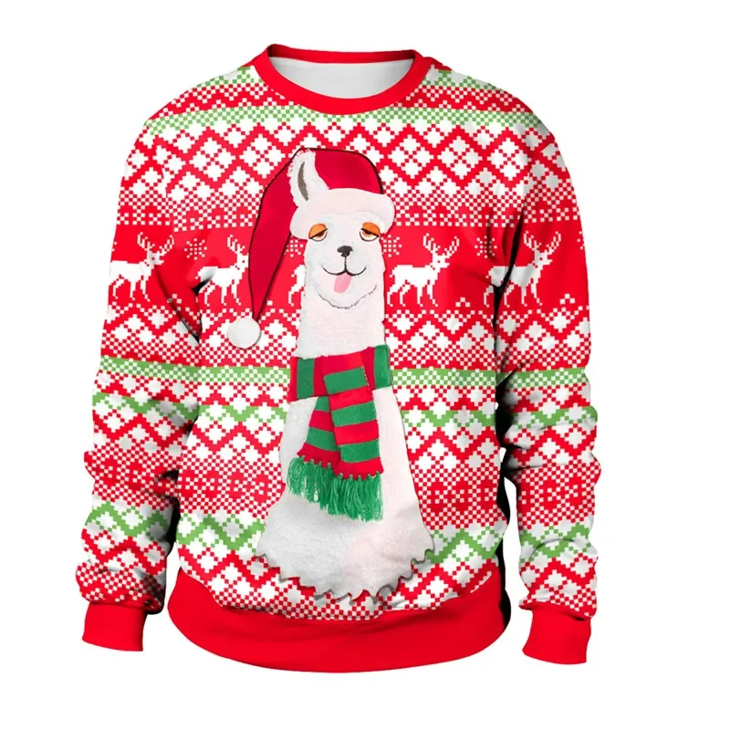 Ugly Christmas Sweater Funny Pullover Plus Size Womens Mens Thin Jerseys Print Tops Autumn Winter Clothing Xmas Lady for Gift