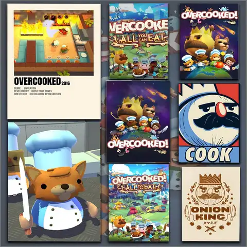 Multiplayer Co-op Game O-Overcooked Poster HD Anime Hot Theme Singer/OST/Movie-Waterproof Self-Stick Home Decor