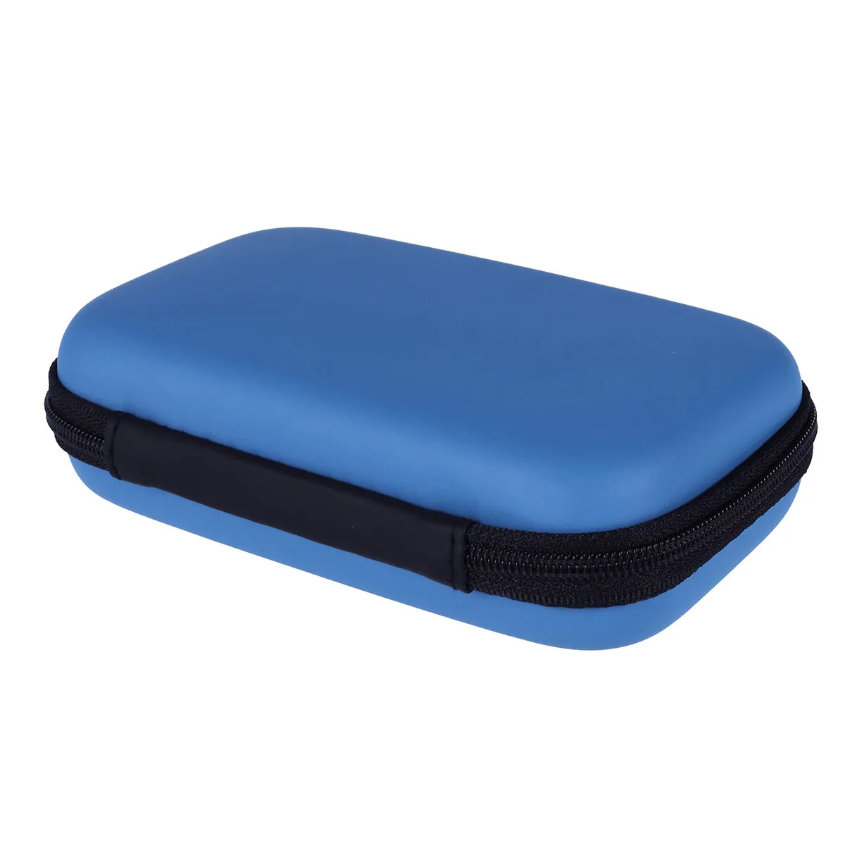 Eva Waterproof Shockproof Earphones Storage Bag with Mesh Pocket Elastic Interior Compact Travel Organizer for USB Cables Coins